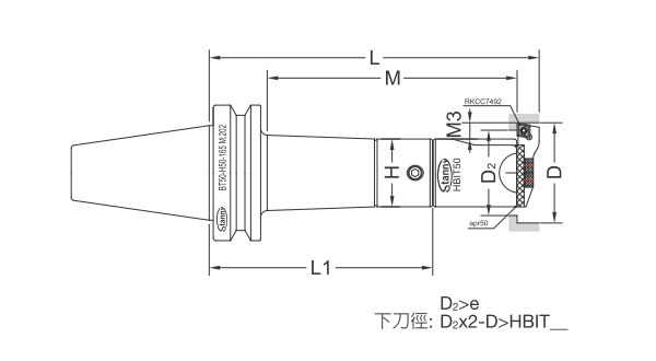 Adjustable Single Reverse Cutter Boring System-SET