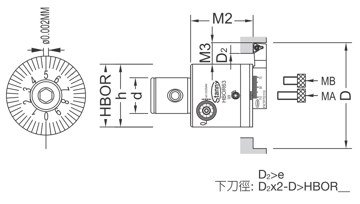 Body and Reverse Cutting Insert Holder