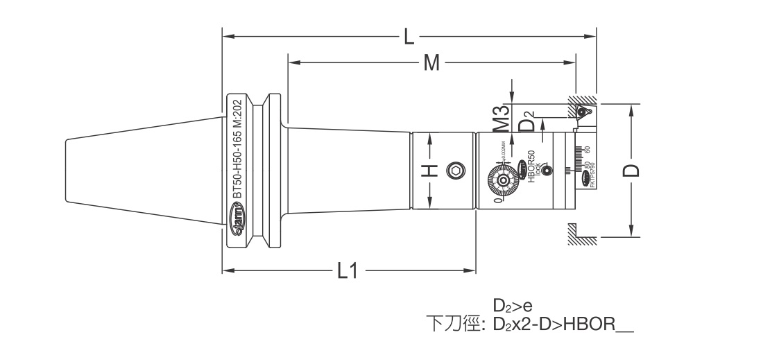 Taper Shank, Body and Reverse Cutting Insert Holder