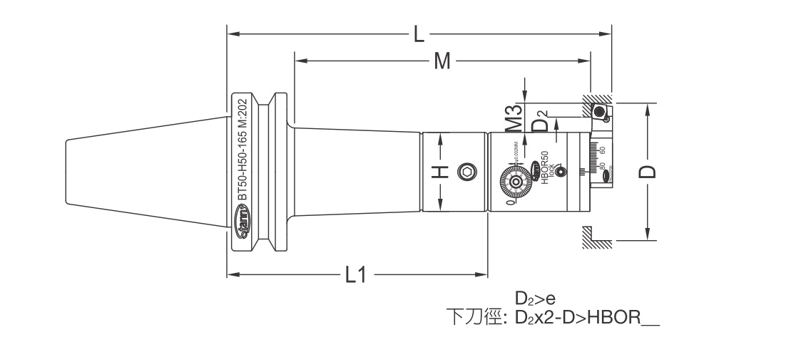 Taper Shank, Body and Rhombus Reverse Cutting Insert Holder