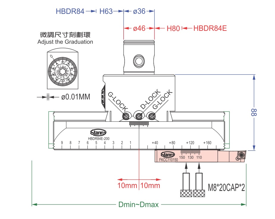 Body and Reverse Cutting Insert Holder