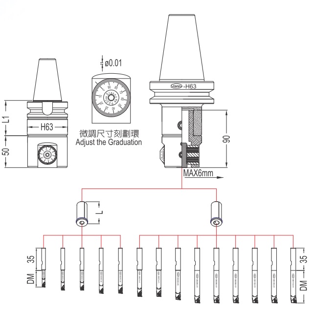 Small Diameter Boring System-Set