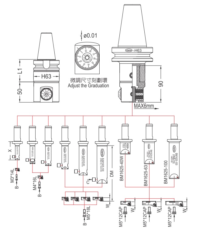 Small Diameter for Rhombus Boring System-Set